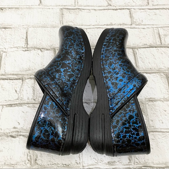 DANSKO XP Moon Blue/Black Patent Leather Professional XP Clogs Size 38 7.5-8US - Picture 5 of 16